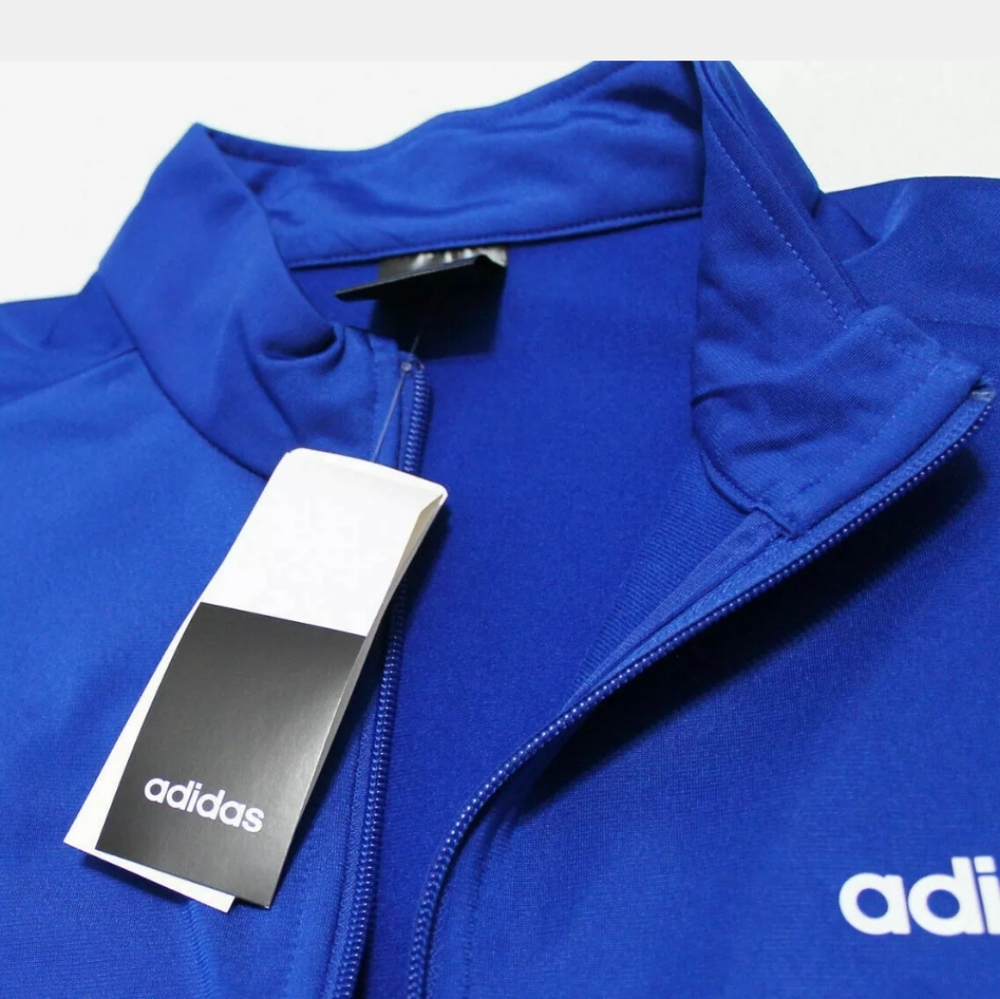 Adidas Basics Minimalist Men's Tracksuit Blue New - Picture 6 of 12